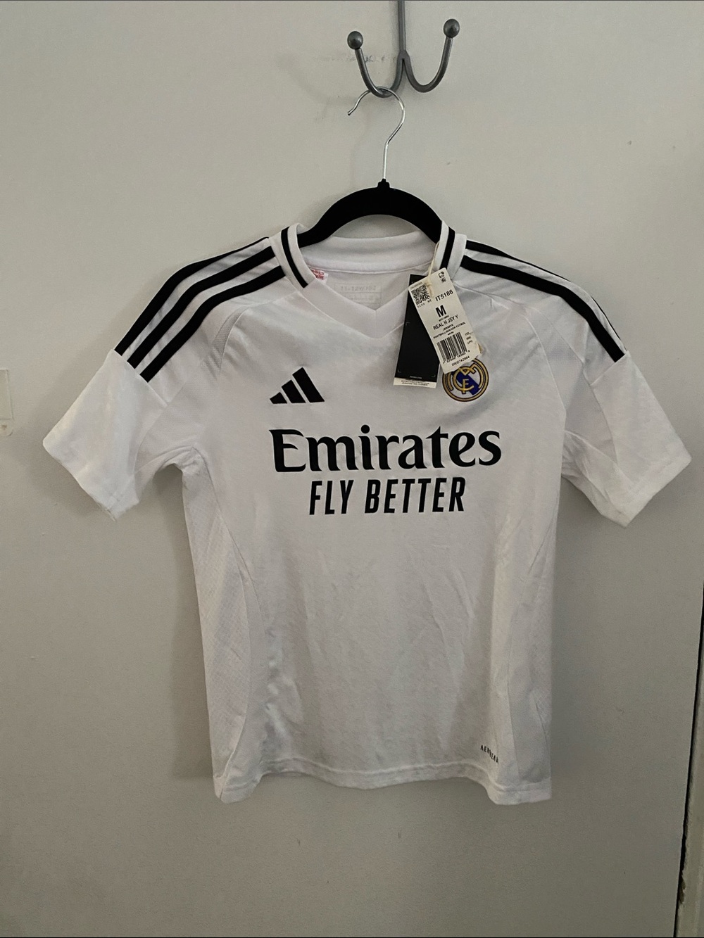 adidas White and Black Kids' Real Madrid Soccer Jersey